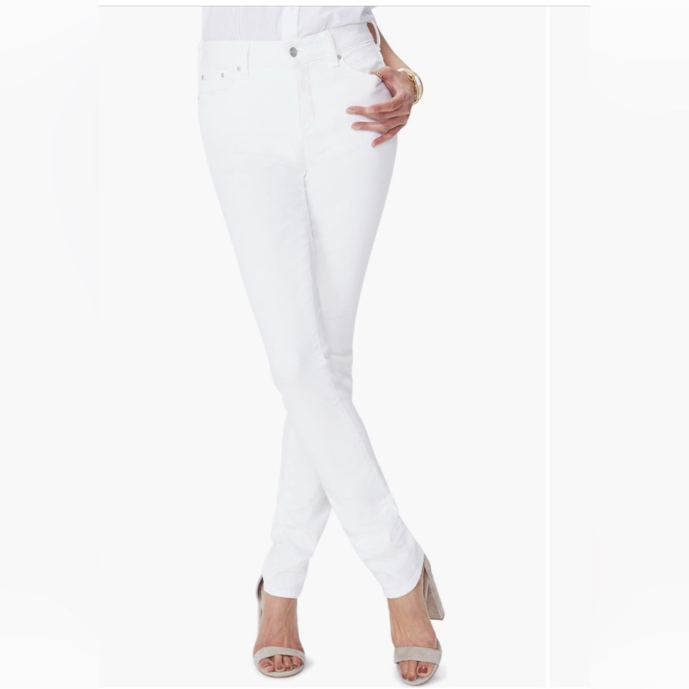 NYDJ Marilyn Straight White Jeans